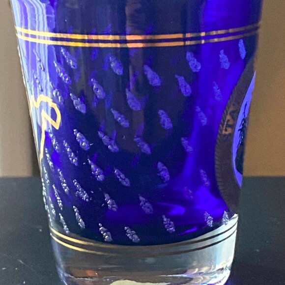 Cobalt Blue State of West Virginia Montani Semper Liberi Whiskey Shot Glass - Picture 4 of 12